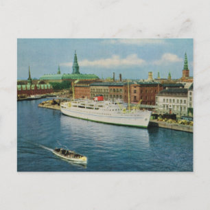 Replik Vintage Dänemark, Kreuzfahrtschiff, Kopenha Postkarte