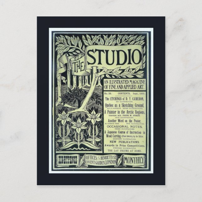 Replik Vintage Postkarte, Das Studio, Abdeckung Postkarte (Vorderseite)
