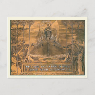 Replik Vintage Postkarte, Kupferstich Postkarte