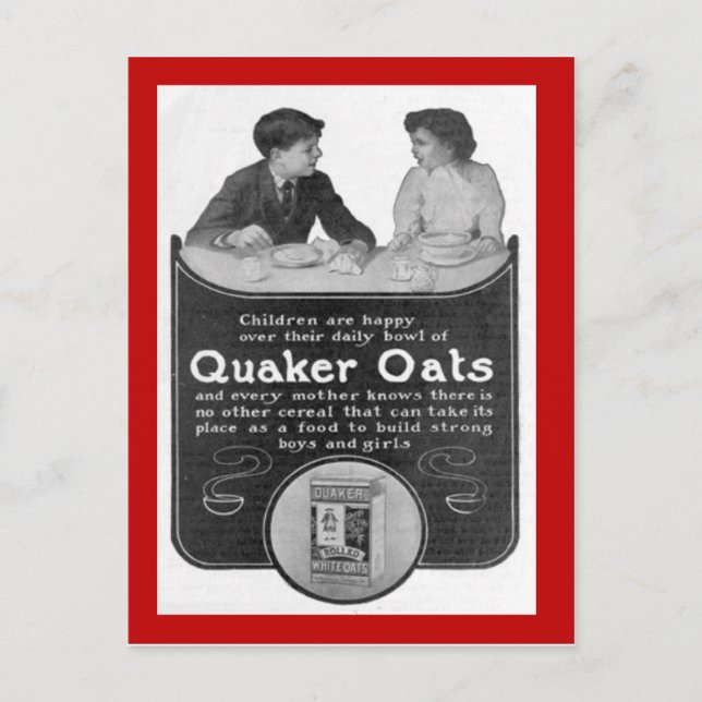 Replik Vintage Postkarte, Quaker Hafer Postkarte (Vorderseite)