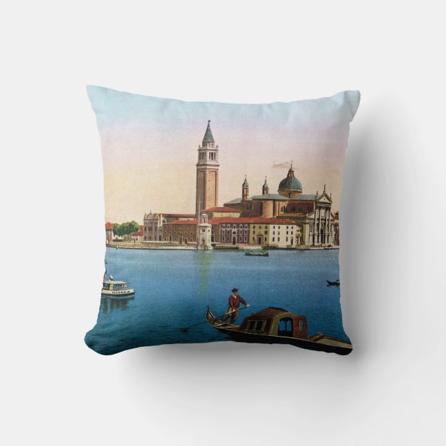 Replik-Vintages Bild, Venedig 1910 Kissen (Vorderseite)