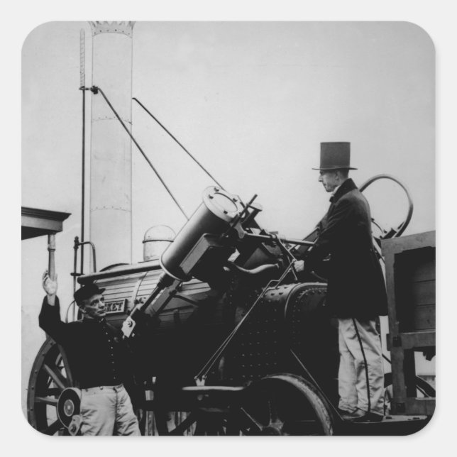 Replik von Stephensons Rakete, 1929 Quadratischer Aufkleber (Vorderseite)