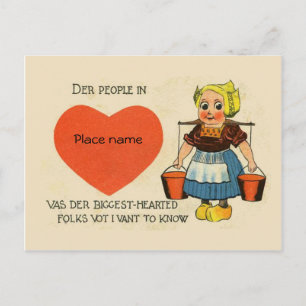 Replikat Vintage-Postkarte, niederländischer Humor Postkarte