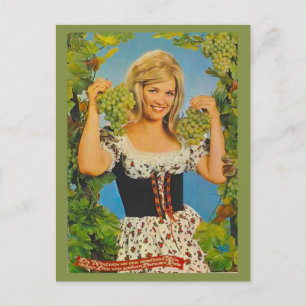 Replikat Vintage-Werbung, bayerisches Mädchen, Tra Postkarte