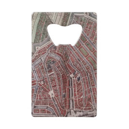 Replikstadtkarte von Amsterdam 1652 Kreditkartenflaschenöffner