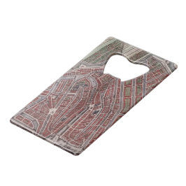 Replikstadtkarte von Amsterdam 1652 Kreditkartenflaschenöffner