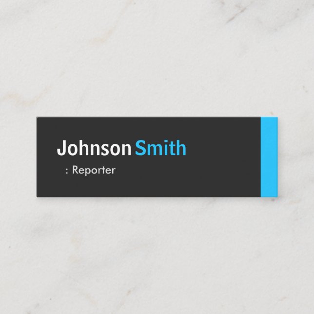 Reporter - Personal Aqua Blue Mini Mini Visitenkarte (Vorderseite)