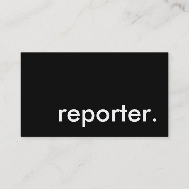 Reporter. Visitenkarte (Vorderseite)