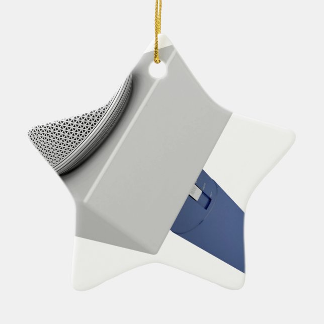 Reportermikrofon Keramik Ornament (Vorne)