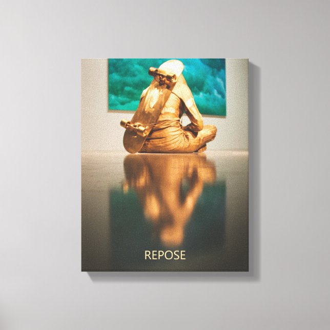REPOSE Girl mit Skateboard Leinwand Art (Vorderseite)