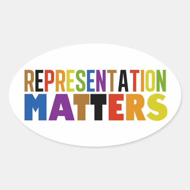 Repräsentation Regenbogen Vielfalt Ovaler Aufkleber (Vorderseite)
