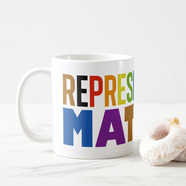 Repräsentation zählt Regenbogen Vielfalt Kaffeetasse (Mit Donut)