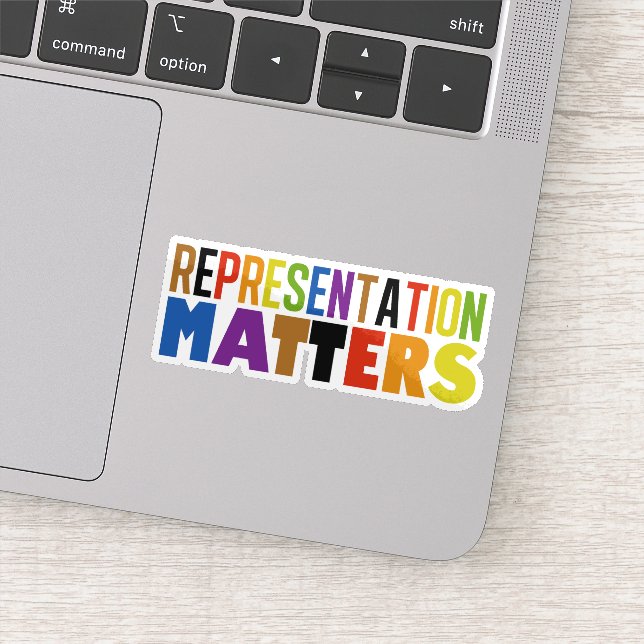 Repräsentation zählt Regenbogen Vielfalt Laptop Aufkleber (Detail)