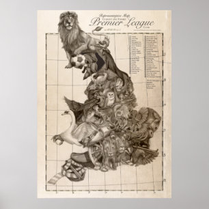 Representative Map of English Football Poster