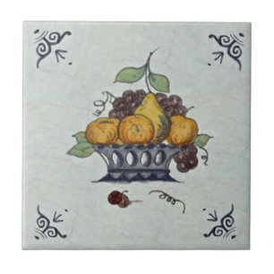 Repro Antique Delft Fruchtkörbe Keramik Tile Fliese