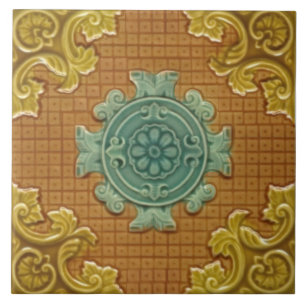 Repro Antique Godwin Hewitt Molded Majolica Fliese