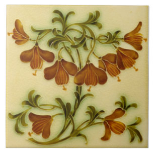 Repro Art Nouveau Floral Imitate Embossed Fliese