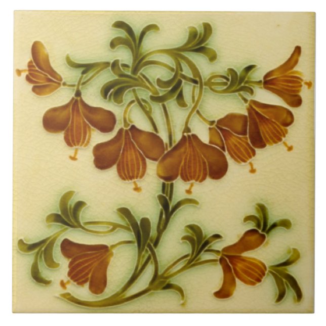 Repro Art Nouveau Floral Imitate Embossed Fliese (Vorderseite)