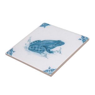 Repro Blue und White Flog Delft Tile Fliese