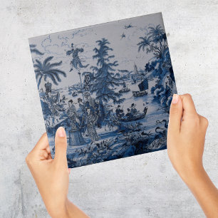 Repro Chinoiserie  Delft Blau-Weiß-Fliese Fliese