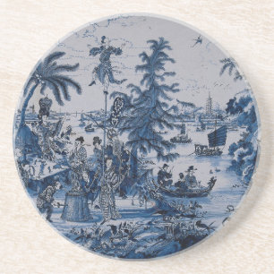 Repro Chinoiserie Delft Blue und White Getränkeuntersetzer