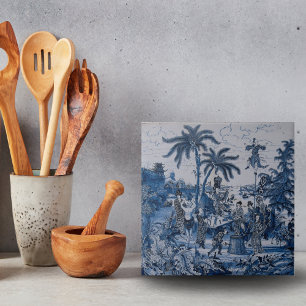 Repro Chinoiserie Delft Blue und White Tile Fliese