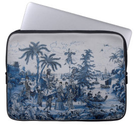 Repro Chinoiserie Delft Blue und White Tile Laptopschutzhülle