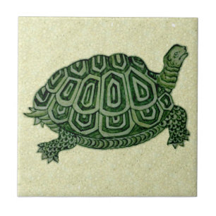 Repro de Morgan Green Tortoise Turtle Keramik Tile Fliese