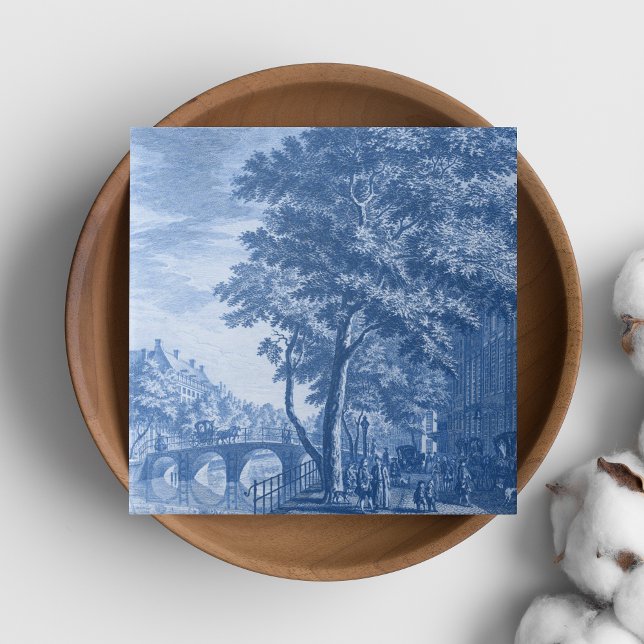 Repro Delft Amsterdam Street Scene Fliese (Repro Delft Amsterdam Street Scene Tile)