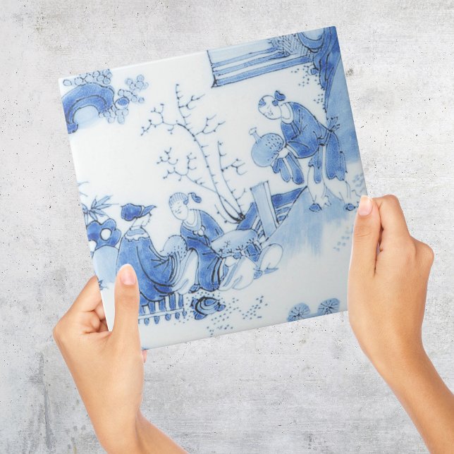 Repro Delft Tile Blue Chinoiserie Fliese (Repro Delft Tile Blue Chinoiserie
)