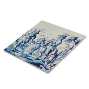 Repro Delft Tile Blue Les Gueux Fliese