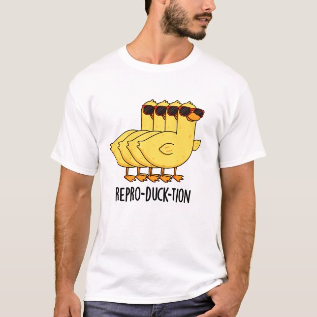 Repro-duck-tion Funny Animal Duck Pun T-Shirt (Vorderseite)