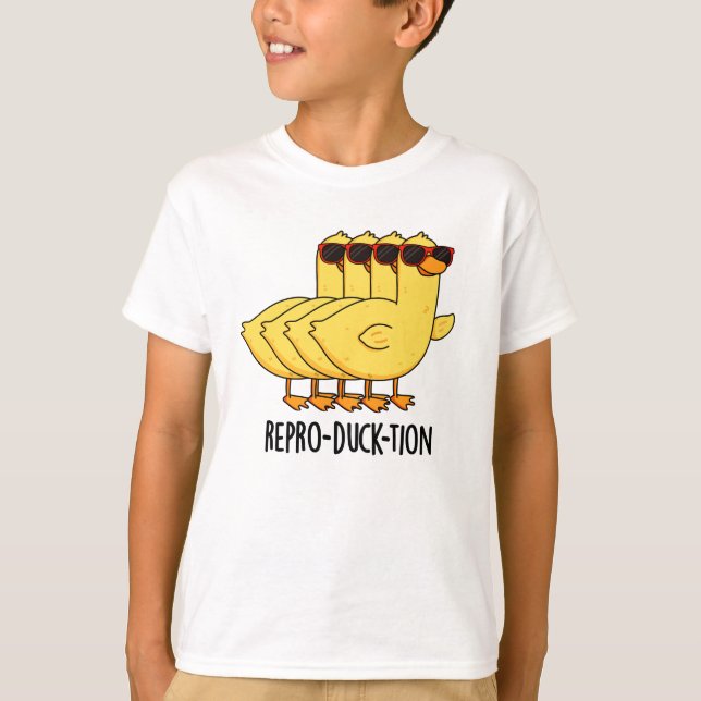 Repro-duck-tion Funny Animal Duck Pun T-Shirt (Vorderseite)