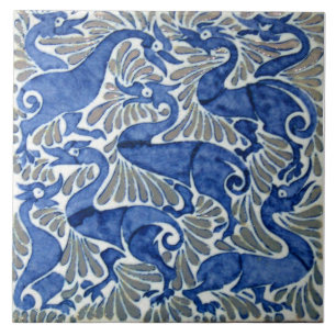Repro Edwardian Art New Blue Ducks Tile Fliese