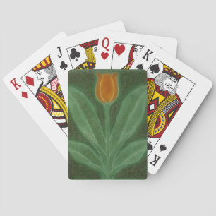 Repro Gelb Grün Tulpe Art Nouveau Fliese Spielkarten
