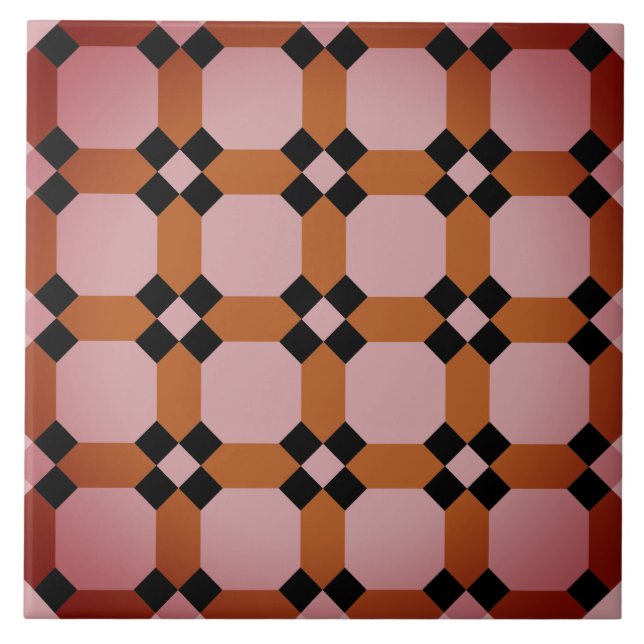 Repro Geometric Azulejos Mosaic Pink Tile Fliese (Vorderseite)