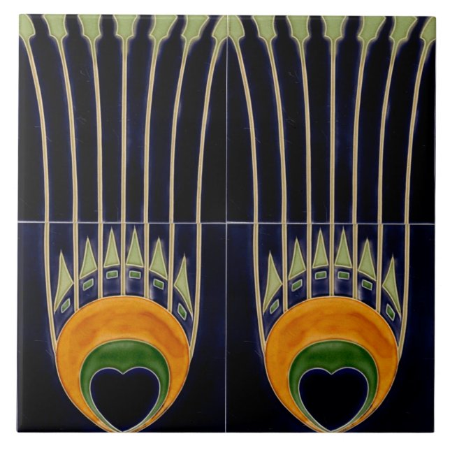 Repro German Art Nouveau Jugendstil Frieze Border Fliese (Vorderseite)