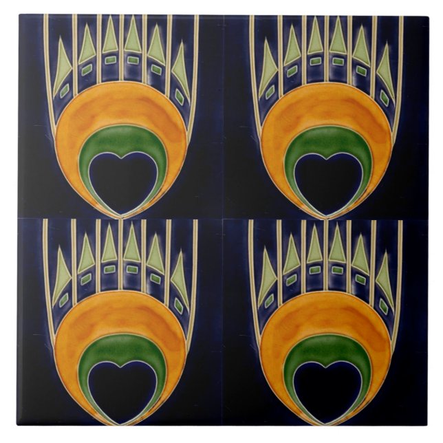 Repro German Art Nouveau Jugendstil Frieze Border Fliese (Vorderseite)