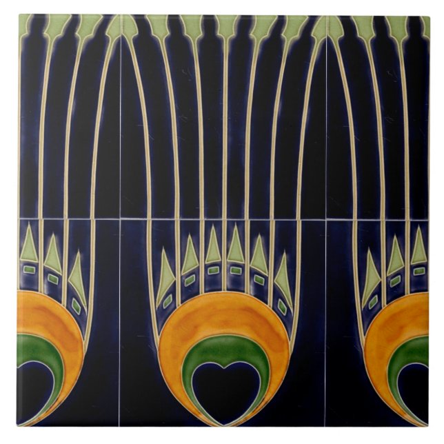 Repro German Art Nouveau Jugendstil Frieze Border Fliese (Vorderseite)