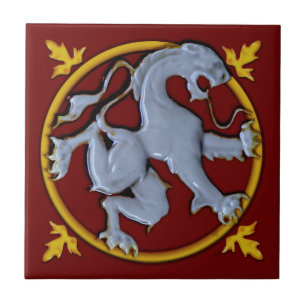 Repro Gothic Rampant Lion (Gesichter rechts) 1 von Fliese