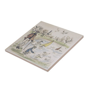 Repro Hyde Park Pond ducks London Viktorianisch Ti Fliese