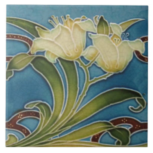 Repro Minton China Glazed Art Nouveau Lily Border Fliese