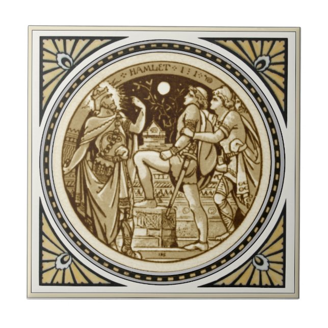 Repro Minton Shakespeare Serie Hamlet Tile Fliese (Vorderseite)