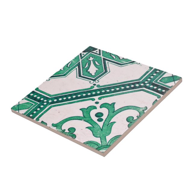 Repro Portugal Green Geometric Azulejos Tile Fliese (Seite)