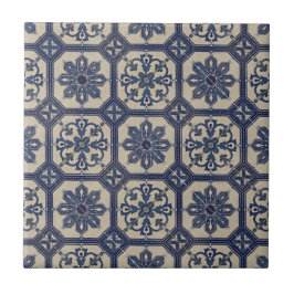 Repro Portugiesisch Blue Geometric Azulejos Tile Fliese