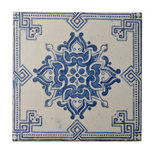 Repro Portugiesisch Blue Geometric Azulejos Tile Fliese