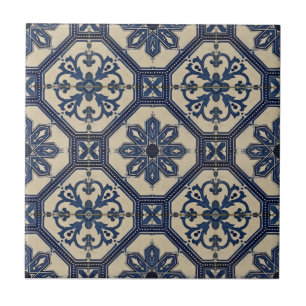 Repro Portugiesisch Blue Geometric Azulejos Tile Fliese