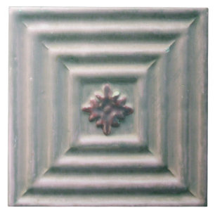 Repro Portugiesische Faux-Relief Graue Blumenflies Fliese
