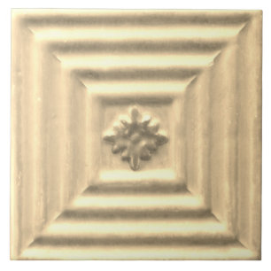 Repro Portugiesische Faux-Relief neutrale Blumenfl Fliese