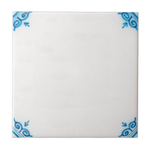 Repro Schlicht Simple Dutch Delft Blue Fliese